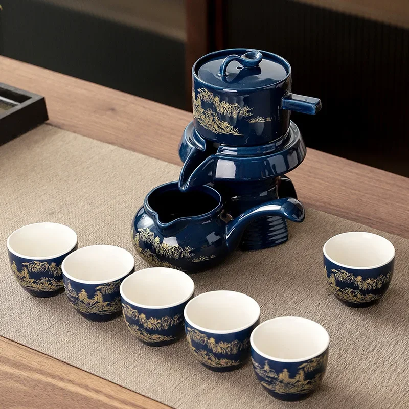 Royal Golden Porcelain Dragon Flow Tea Set - Image 9