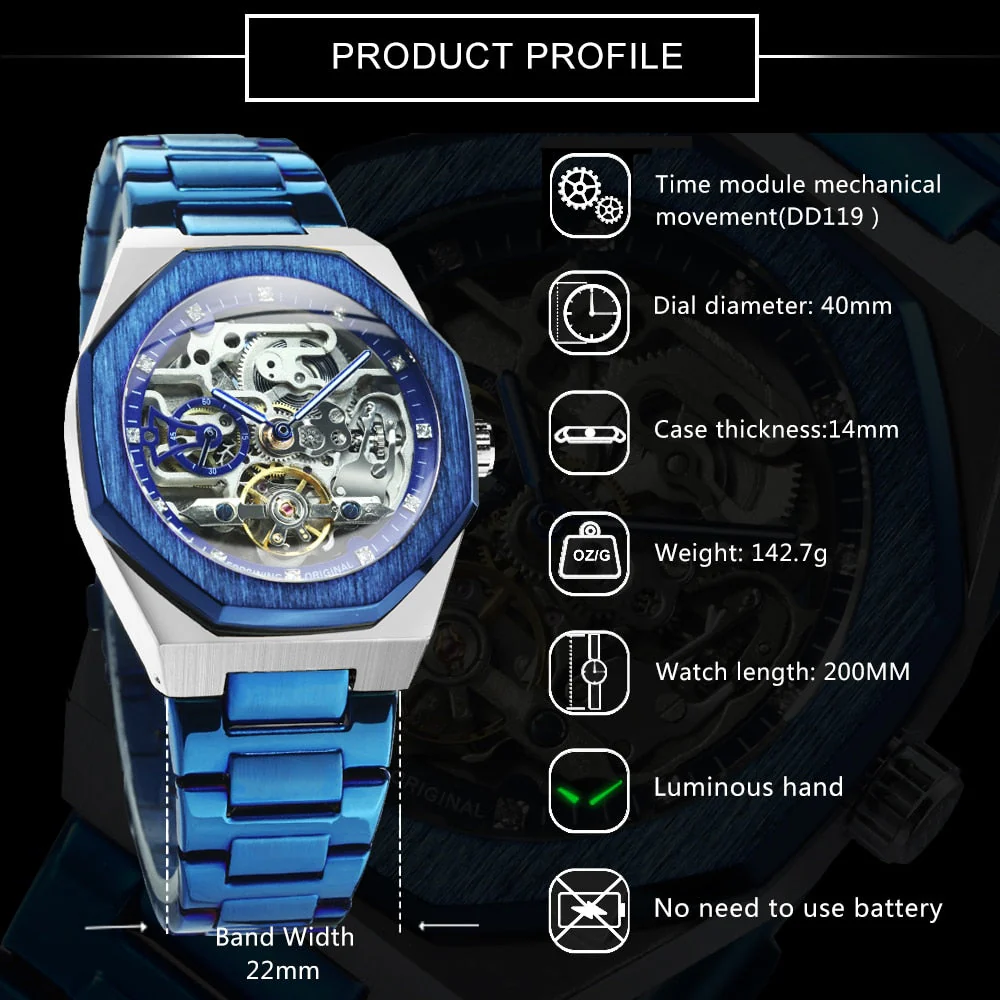 Royale Skeleton Mechanical Men Watch - Image 3