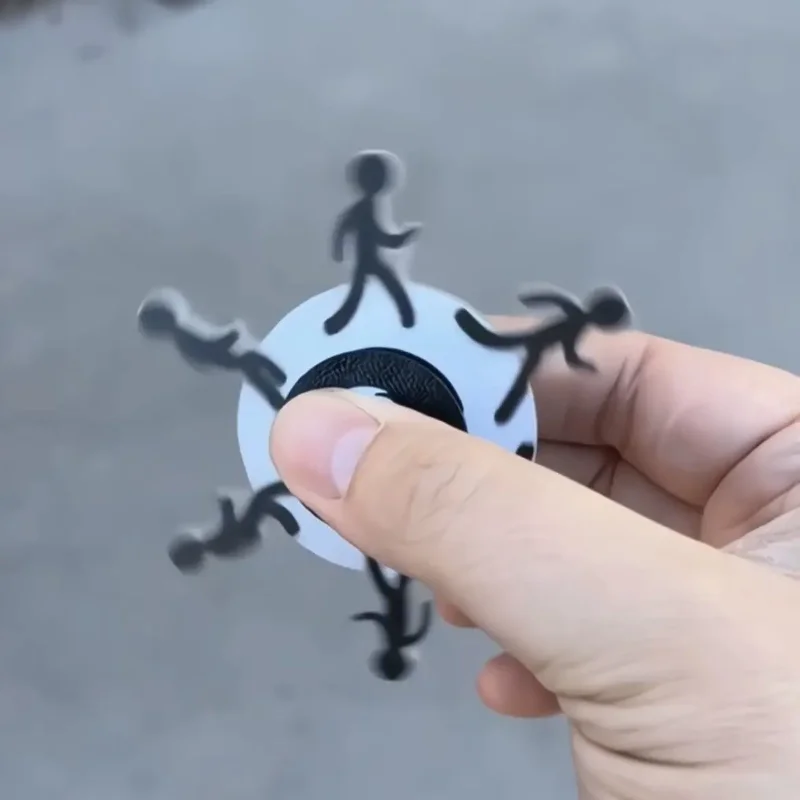 Running Stickman Optical Illusion Fidget Spinner - Image 5