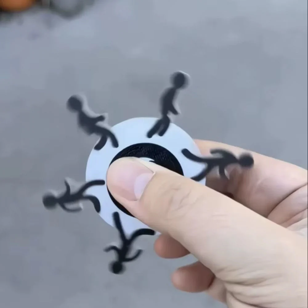 Running Stickman Optical Illusion Fidget Spinner - Image 7