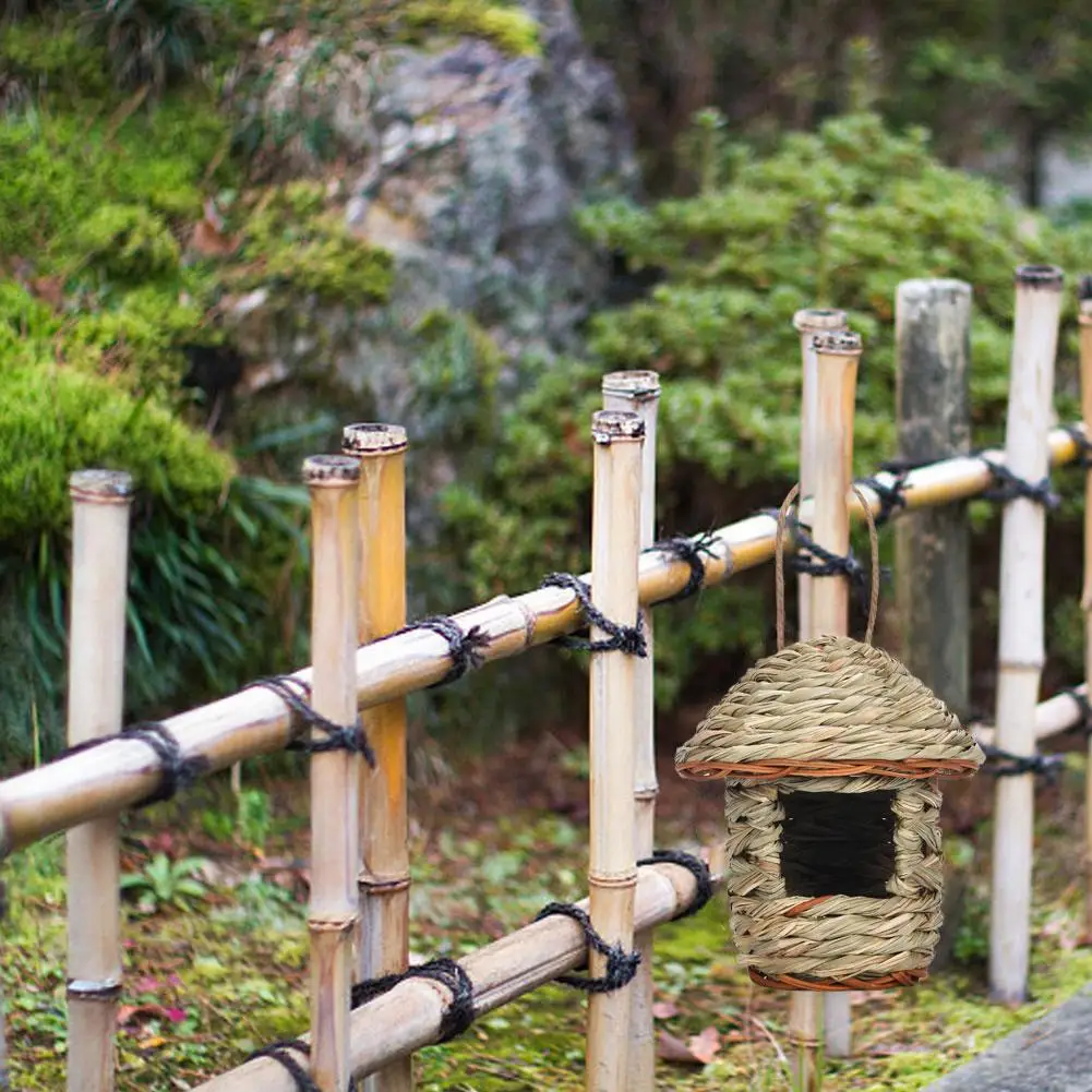 Rustic Natural Wicker Outdoor Birdhouse - Image 4