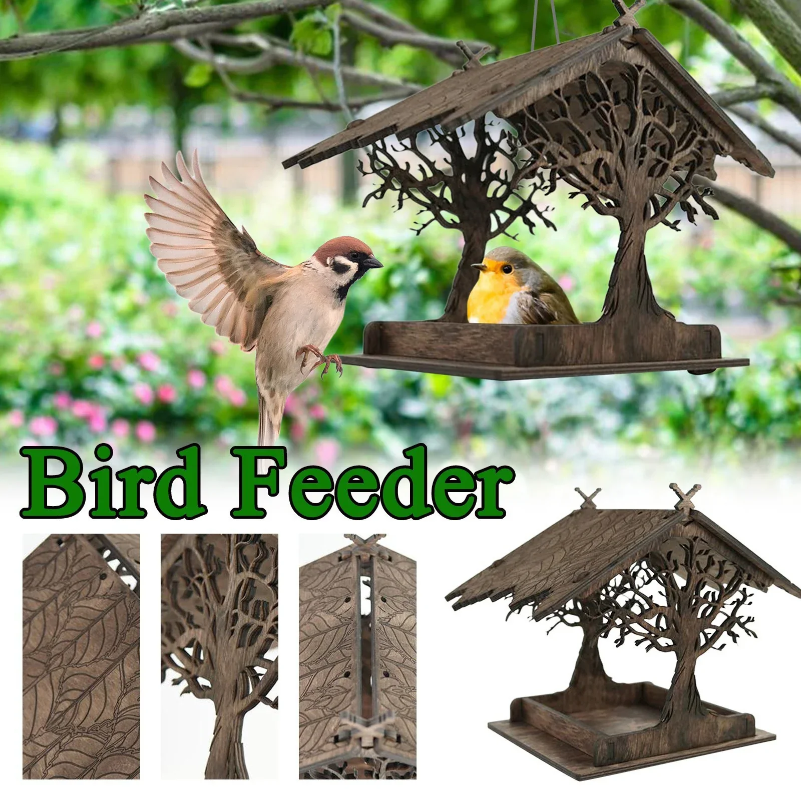 Rustic Treehouse Wooden Bird Feeder - Image 4
