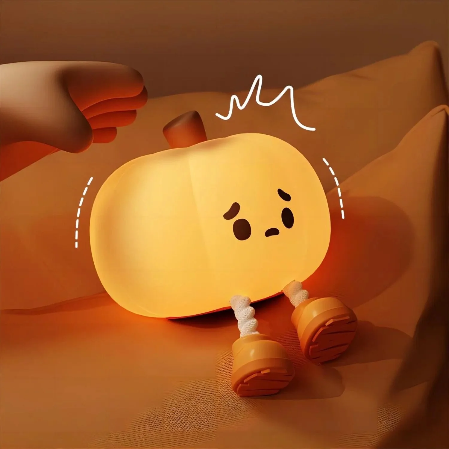 Sad Pumpkin Touch Sensor Lamp Decor - Image 2