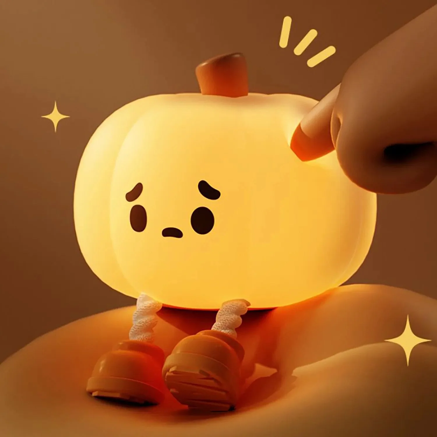 Sad Pumpkin Touch Sensor Lamp Decor - Image 5