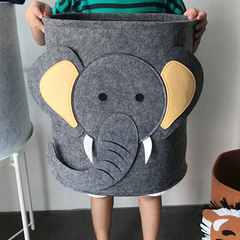 Safari Animals Collapsible Kids Toy Laundry Organizer Basket - Image 2