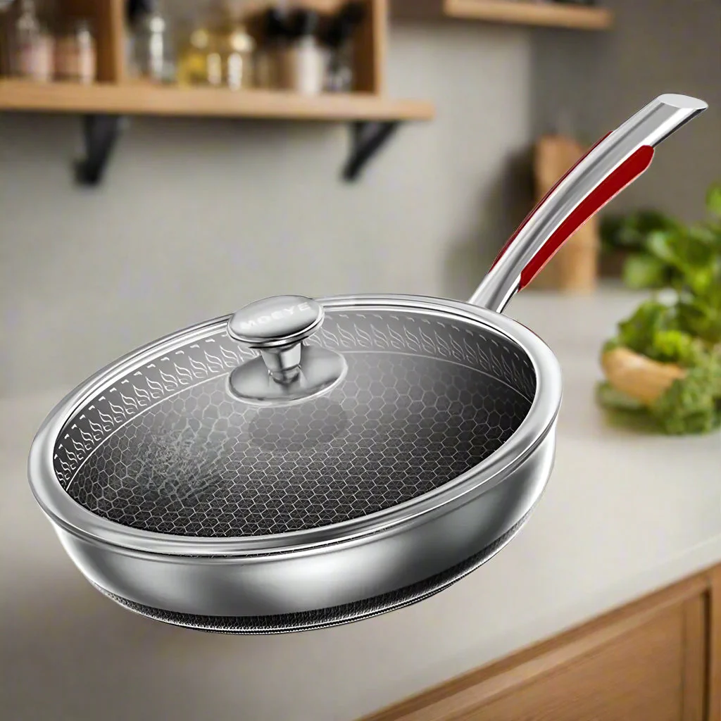 Safe Cook Nonstick Antibacterial Stainless Steel Pan