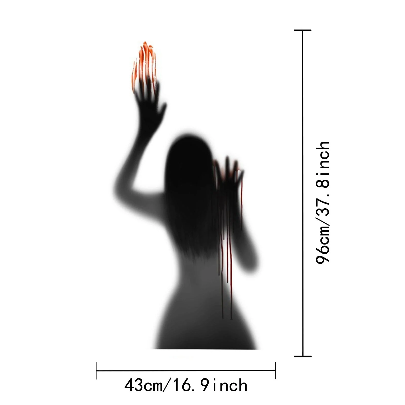 Scary Ghost Halloween Window Sticker - Image 3