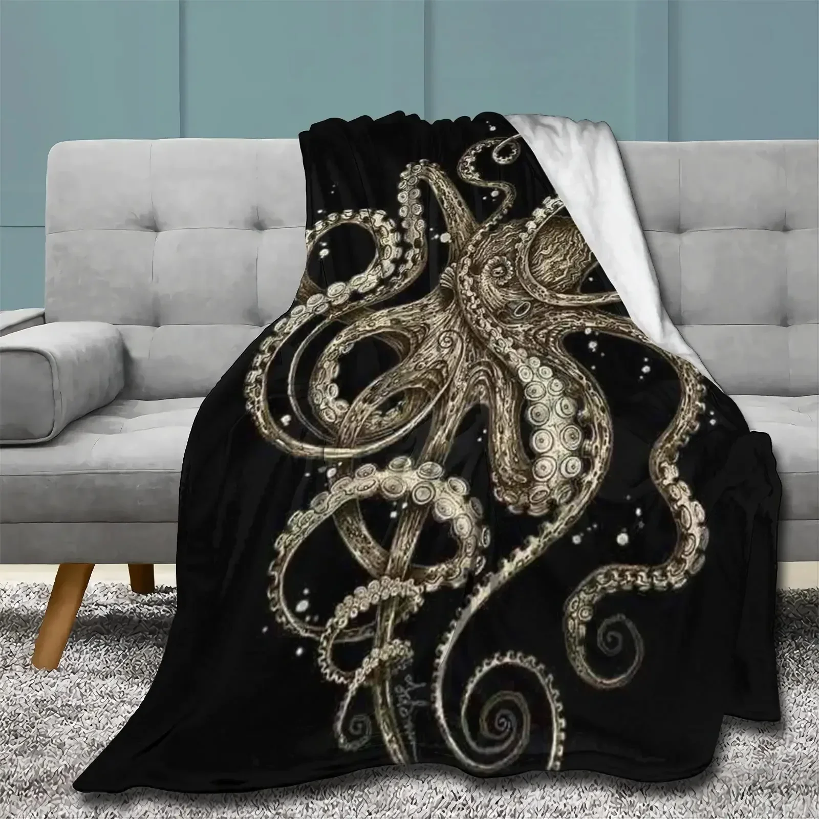 Sea Life Ocean Throw Octopus Blanket - Image 16