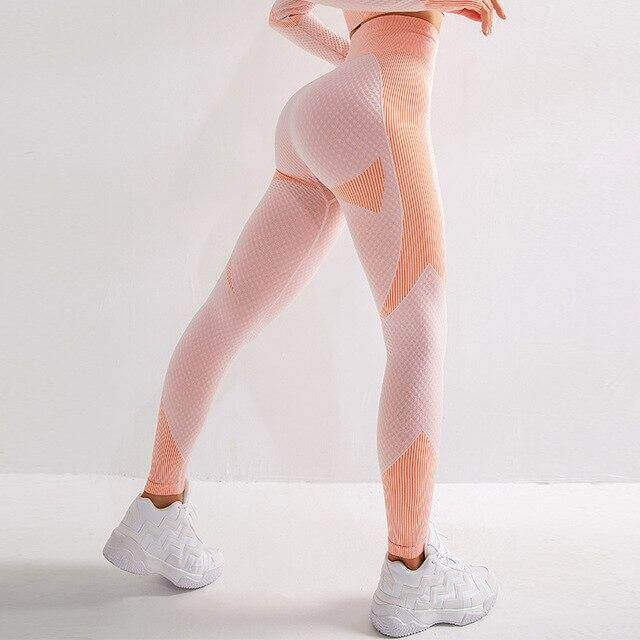 Seamless Striped High Waist Women Leggings - Image 5