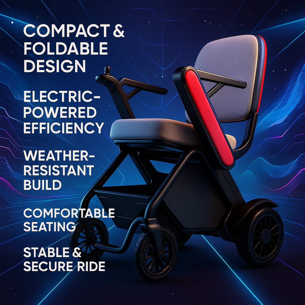 Secure Way Compact Foldable Electric Weather-Resistant Travel Scooter - Image 4