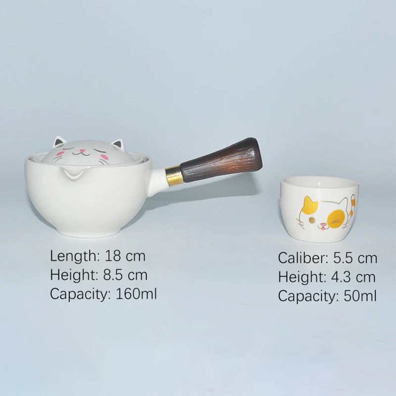 Self-Rotating Cute Cat Kung Fu Tea Set - Image 4