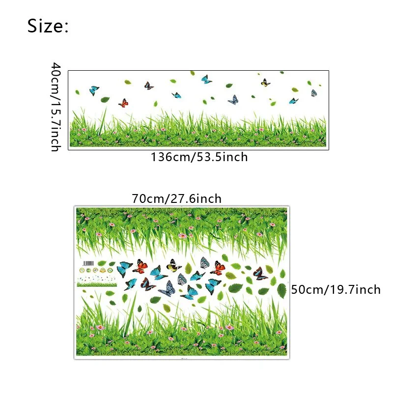 Serene Springtime Butterfly Green Grass Wall Stickers - Image 6