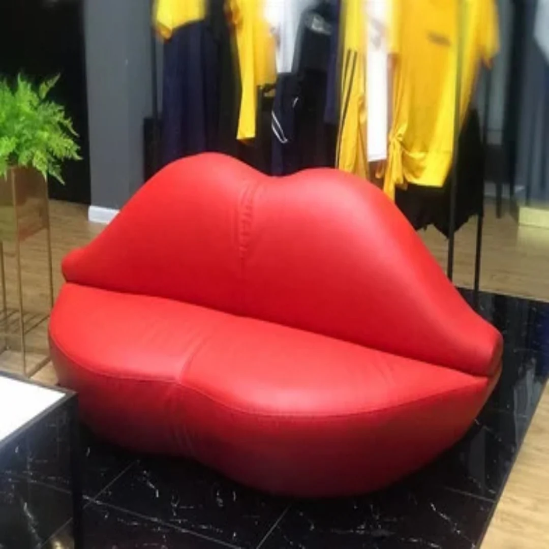 Sexy Red Lip Double Seat Sofa - Image 4