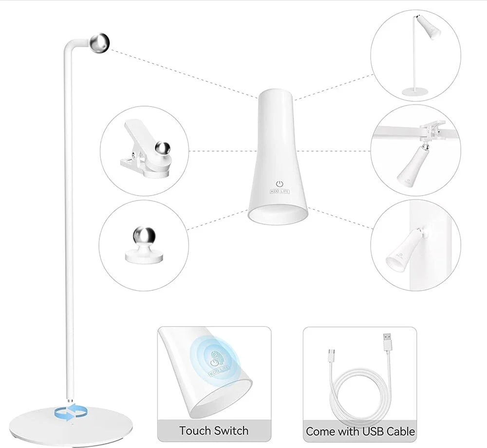 Shiny Orbit Rechargeable Rotating Desk Lamp - Image 2