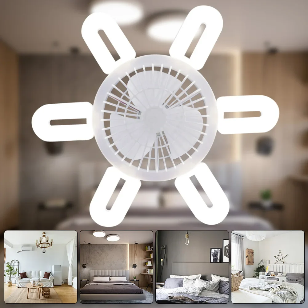 Silent Adjustable Remote Control Ceiling Foldable Fan Lamp - Image 3