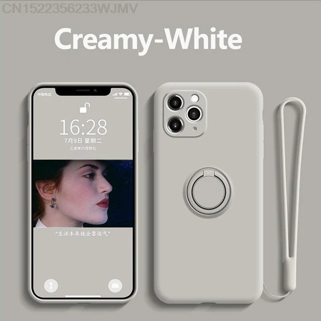 Silicone Case With Magnetic Ring Holder for iPhone - Image 12