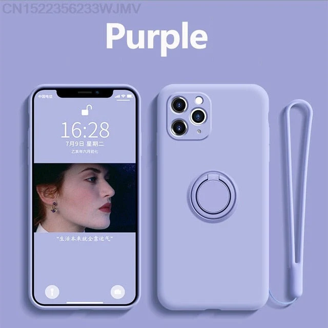 Silicone Case With Magnetic Ring Holder for iPhone - Image 15
