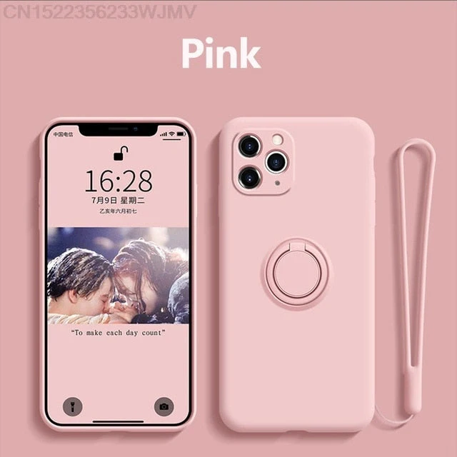 Silicone Case With Magnetic Ring Holder for iPhone - Image 7