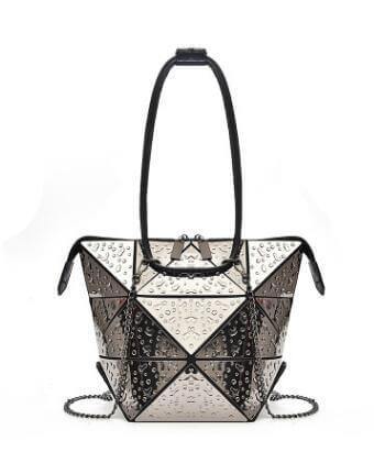 Silver Geometric Women Messenger Bag - Image 6