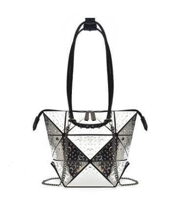 Silver Geometric Women Messenger Bag - Image 7