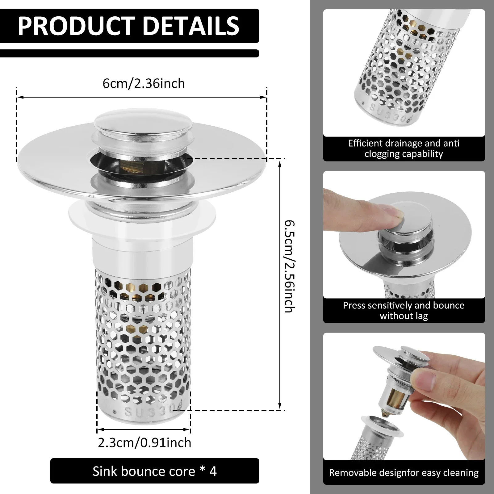 Sink Drain Anti-Odor Hair Catcher Filter - Image 6