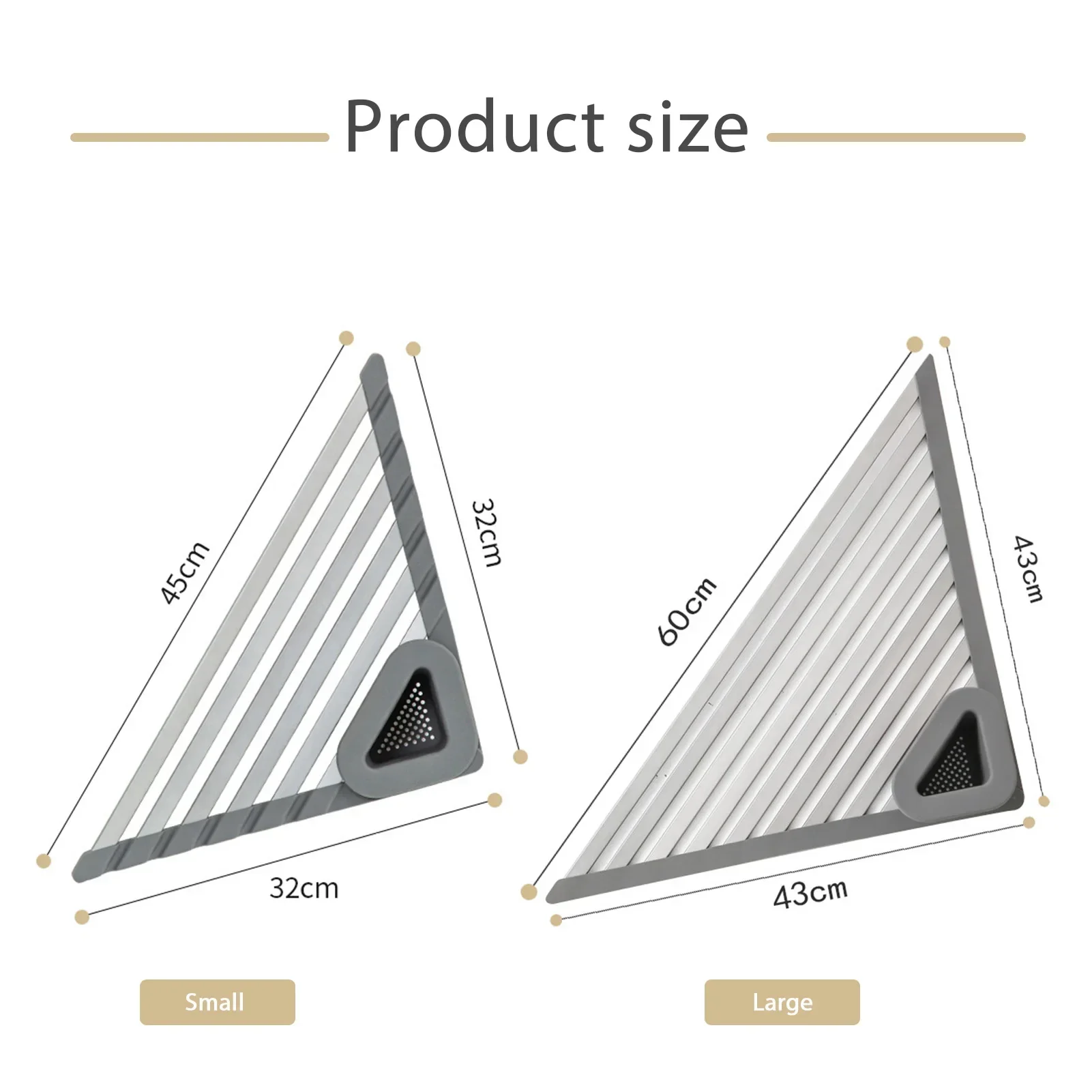 Sink Mounted Triangle Drainage Rack Kitchen Storage Shelf - Image 6