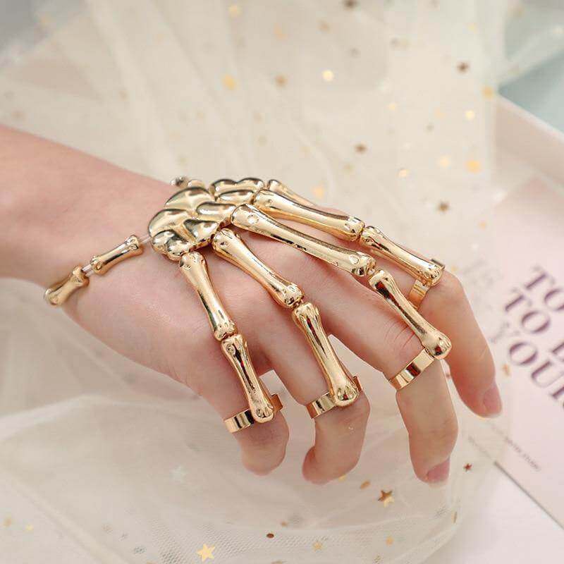 Skeleton Punk Halloween Finger Bracelet - Image 2