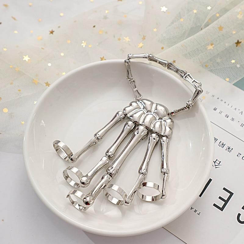 Skeleton Punk Halloween Finger Bracelet - Image 3