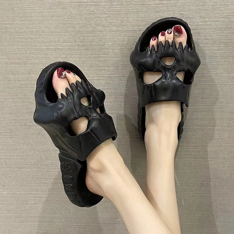 Skeleton Skull Thick Sole Slippers - Image 6