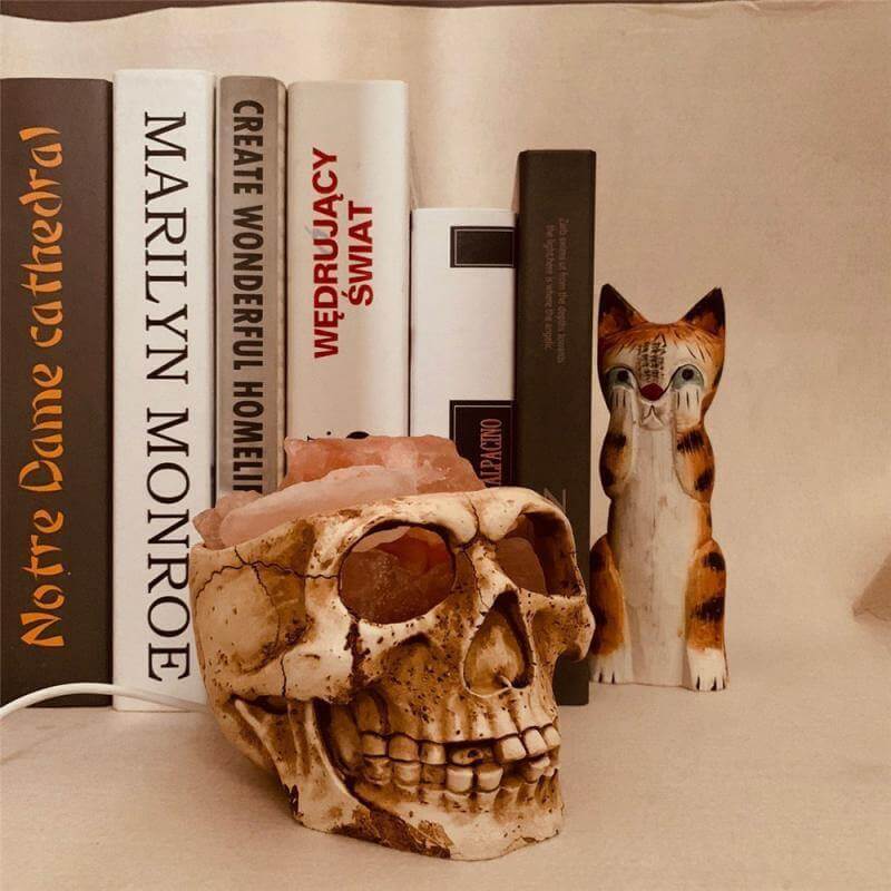 Skull Head Shaped Crystal Salt LED Night Light - Image 4