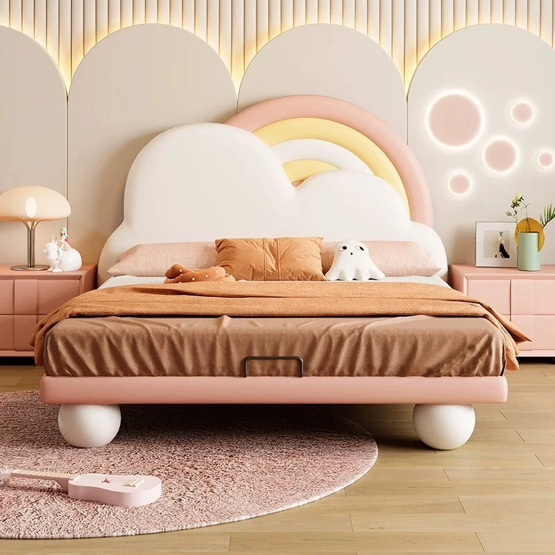 Sky Cloud Glow Soft Frame Rainbow Kids Bed - Image 4