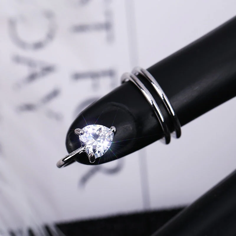 Sleek Line Gothic Metal Thin Nail Rings - Image 10