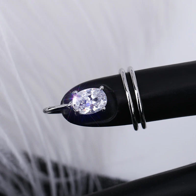 Sleek Line Gothic Metal Thin Nail Rings - Image 11