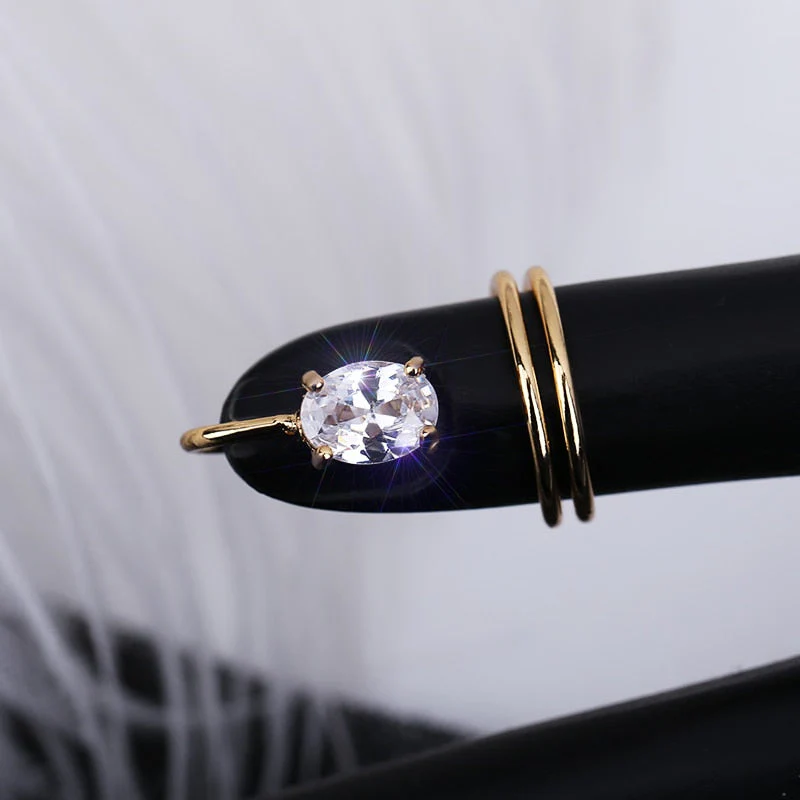 Sleek Line Gothic Metal Thin Nail Rings - Image 15