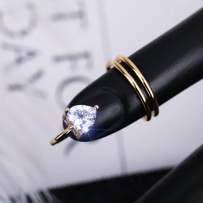 Sleek Line Gothic Metal Thin Nail Rings - Image 18
