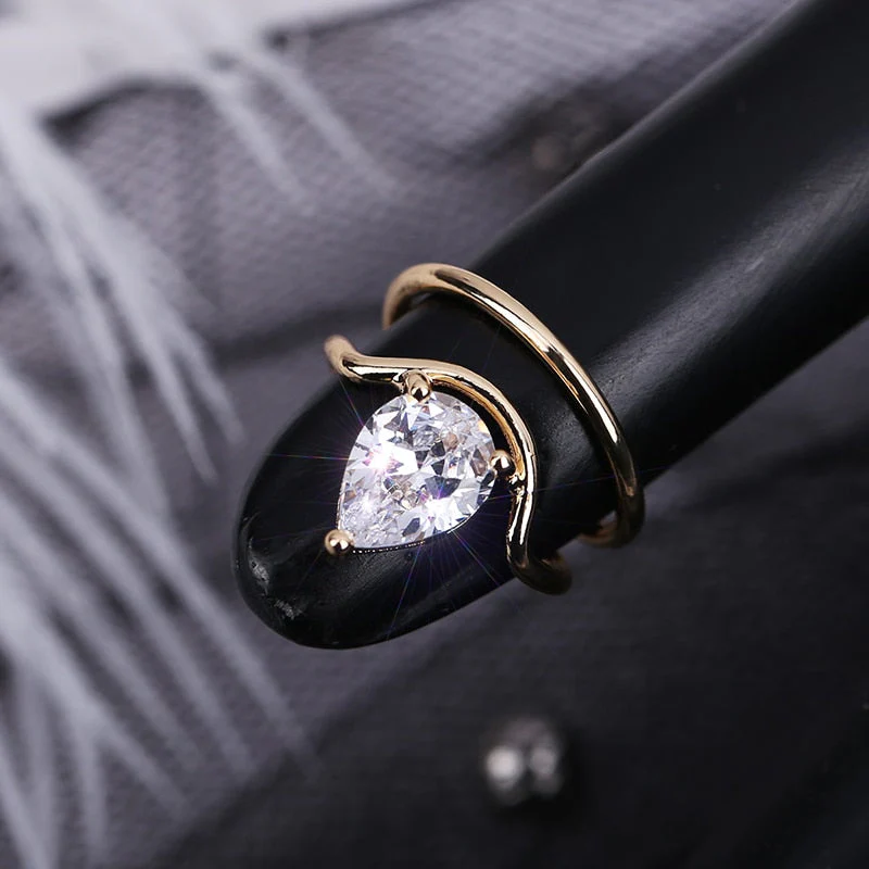 Sleek Line Gothic Metal Thin Nail Rings - Image 5
