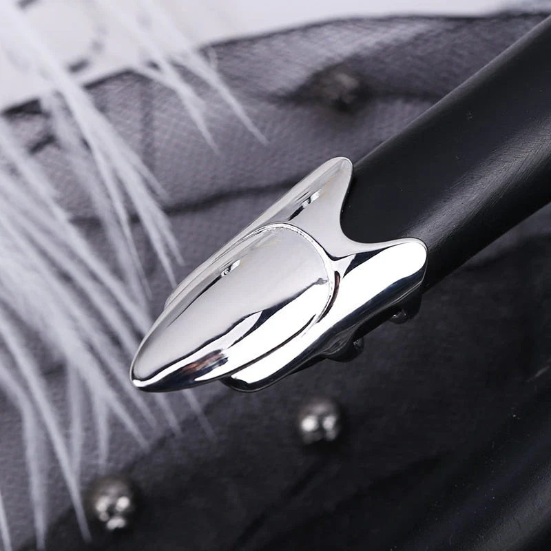 Sleek Line Gothic Metal Thin Nail Rings - Image 9