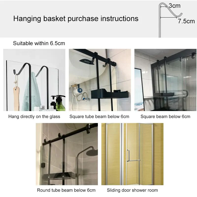 Sleek Shower Nail-Free Dual Layer Organizer Rack - Image 2