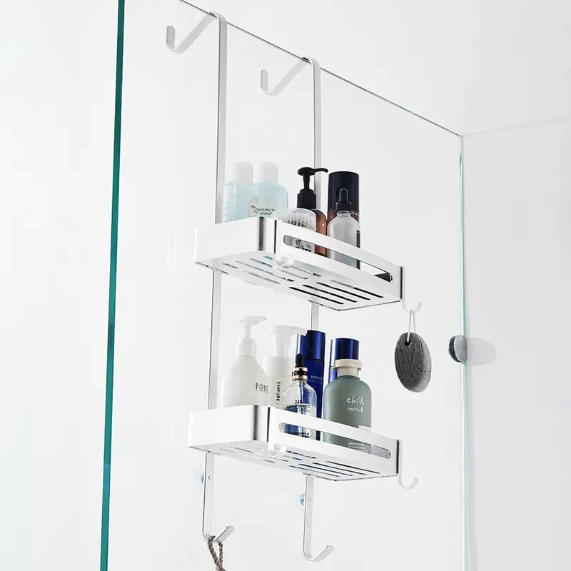 Sleek Shower Nail-Free Dual Layer Organizer Rack - Image 5