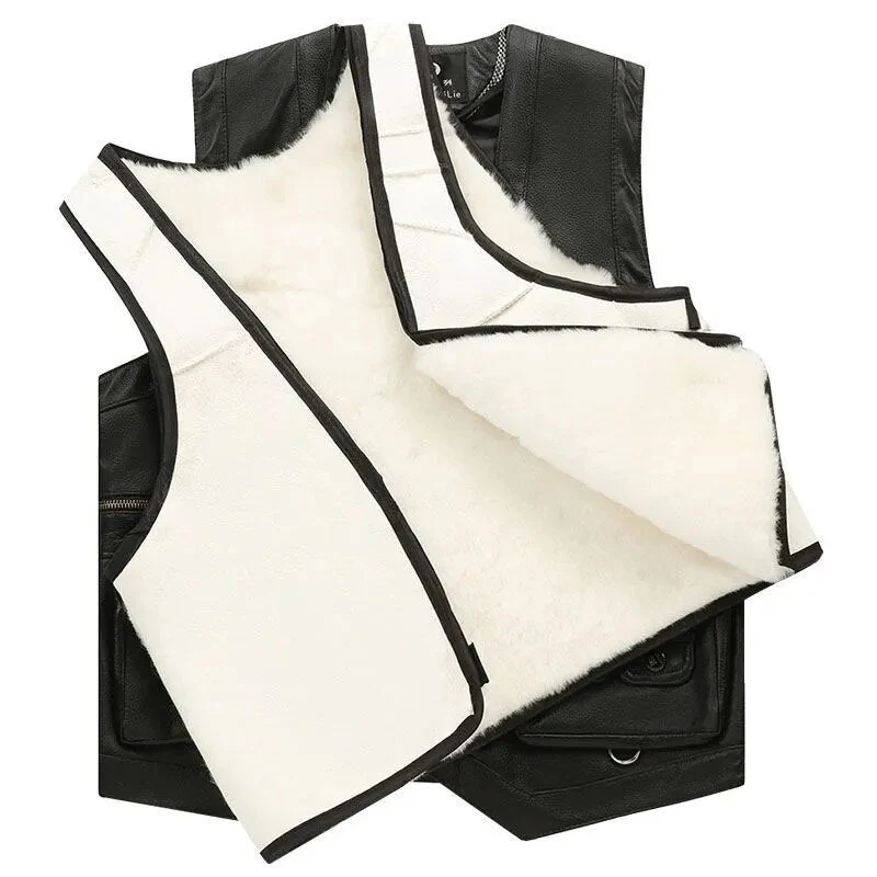 Sleeveless Casual Leather Adventurer Vest - Image 4