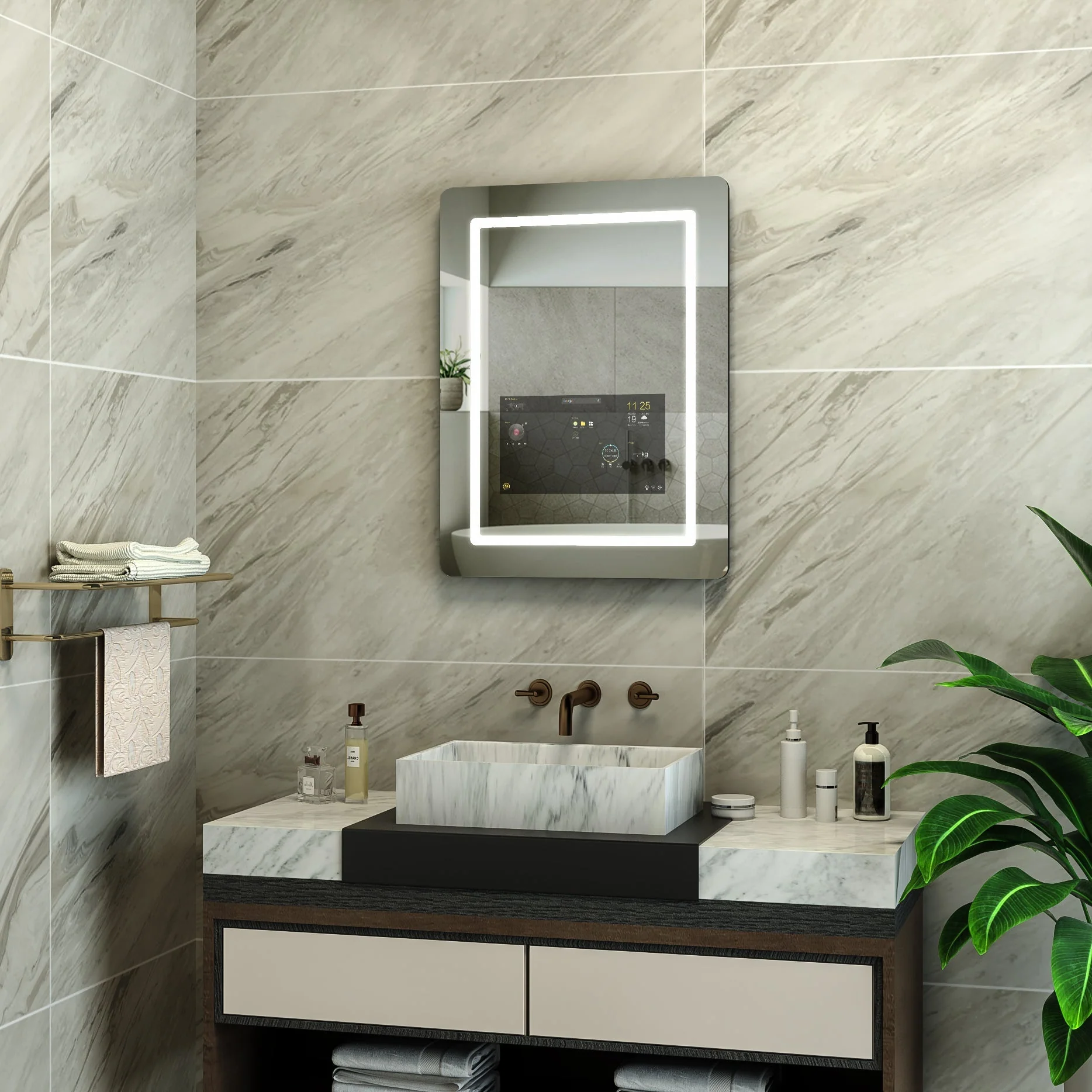 Smart Anti-Fog LED Wall Bathroom Mirror - Image 4