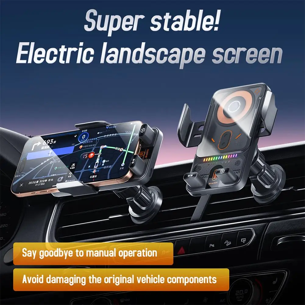 Smart Auto-Clamp Wireless Charger Car Phone Holder - Image 4