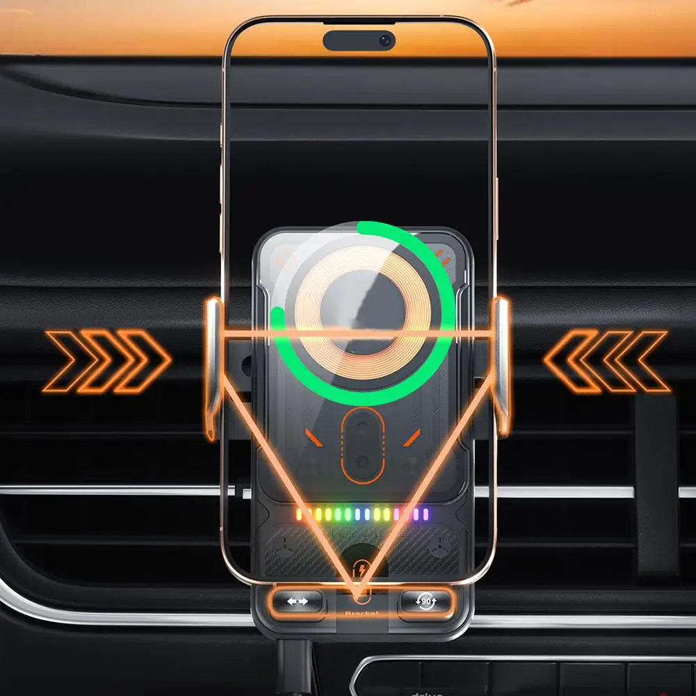 Smart Auto-Clamp Wireless Charger Car Phone Holder - Image 5