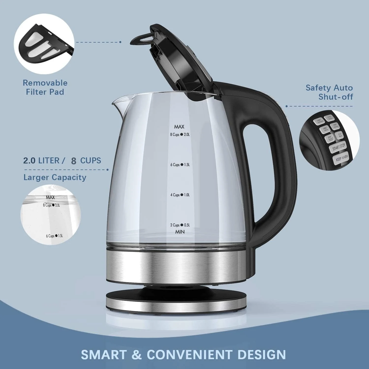 Smart Auto Temperature Electric Kettle - Image 4