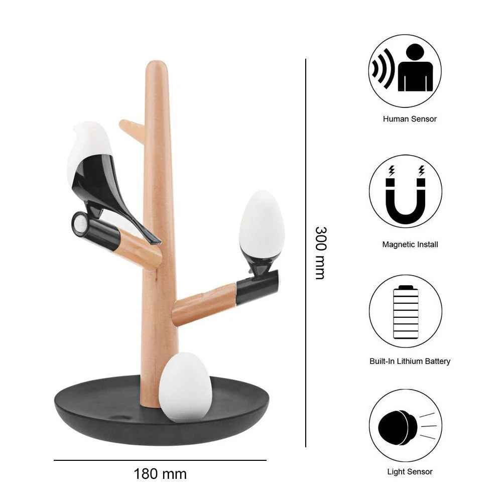 Smart Creative Chargeable Atmosphere Tree Bird Lamp - Image 4