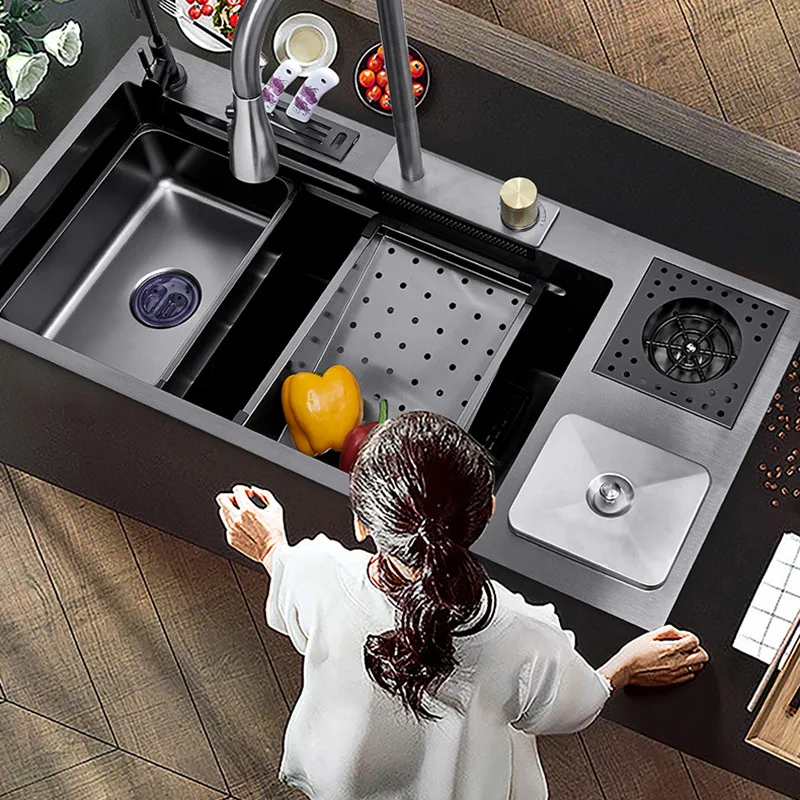 Smart Nano Technology Large Rain Waterfall Kitchen Sink - Image 4