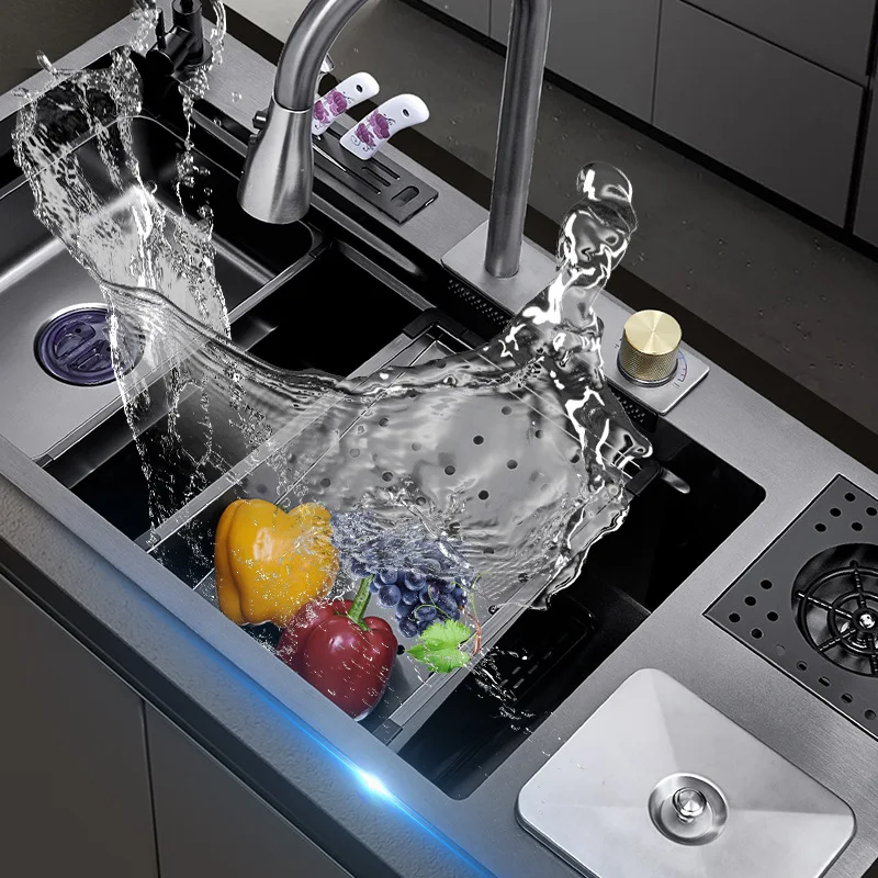 Smart Nano Technology Large Rain Waterfall Kitchen Sink - Image 5