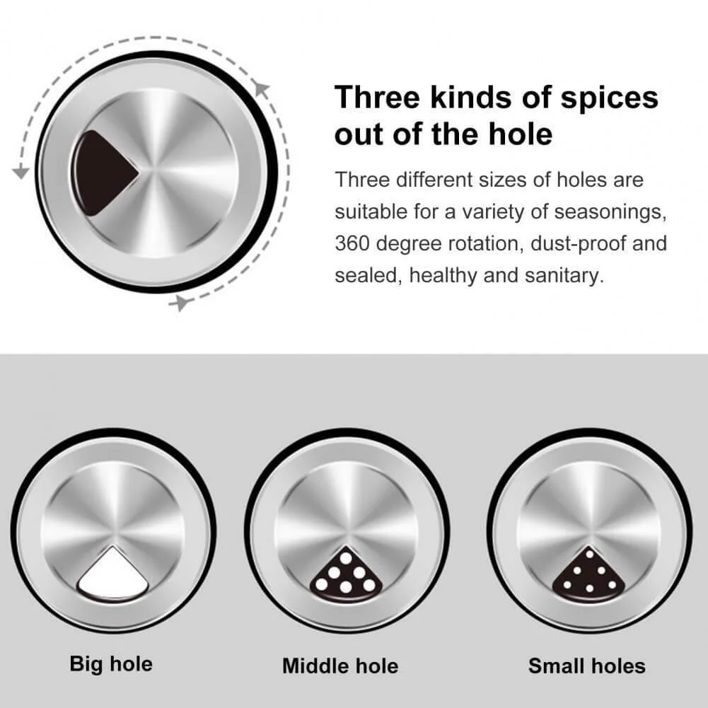 Smart Rotating Stainless Steel Glass Seasoning Set - Image 8