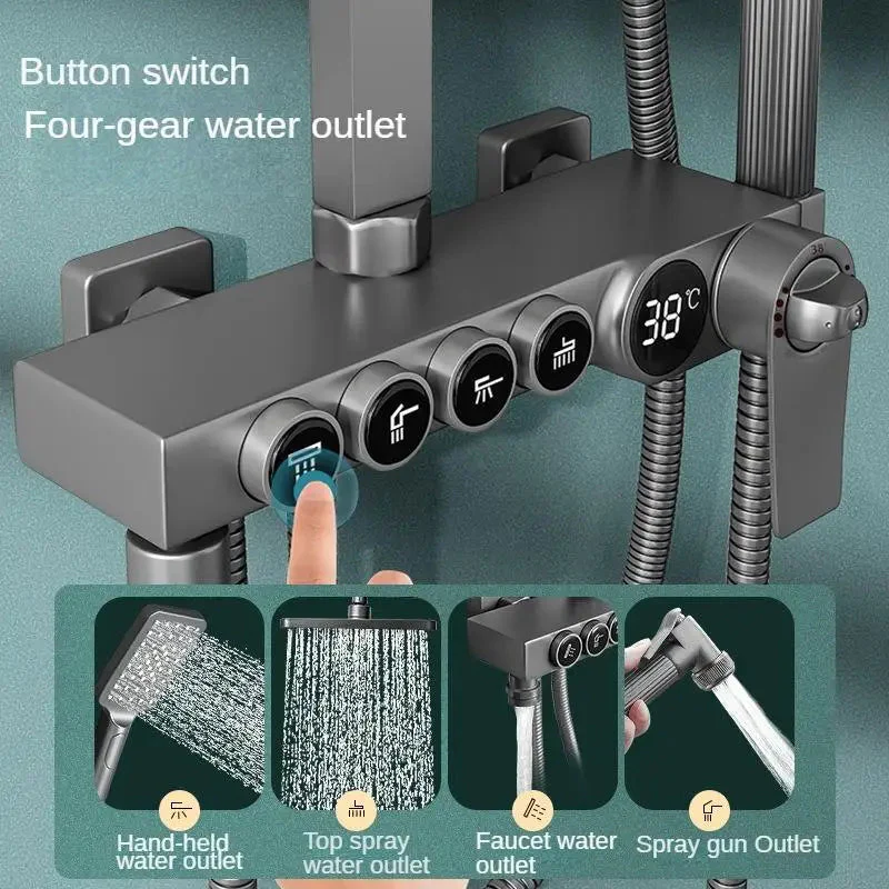 Smart Thermostatic Digital LCD Bidet Sprayer Elegant Shower Set - Image 2