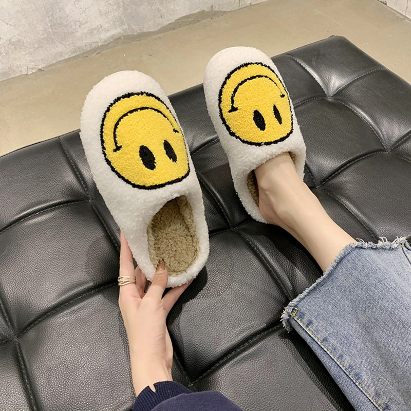 Smiley Face Warm Fluffy Slippers - Image 10